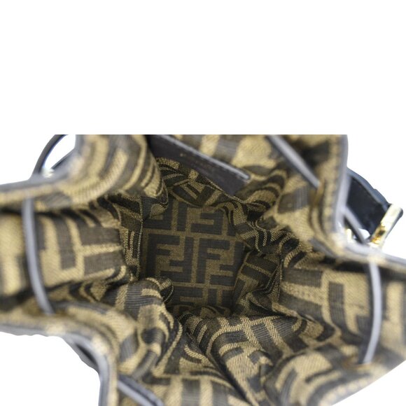 Fendi Mini Mon Tresor Leather Bucket Crossbody Bag Brown - Picture 10 of 13